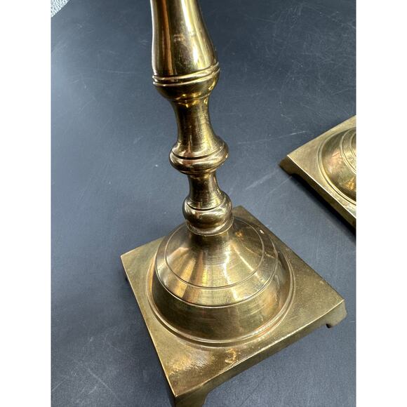 Set of 2 Brass Candlestick Candle Holders EUC Beautiful! - Picture 10 of 10